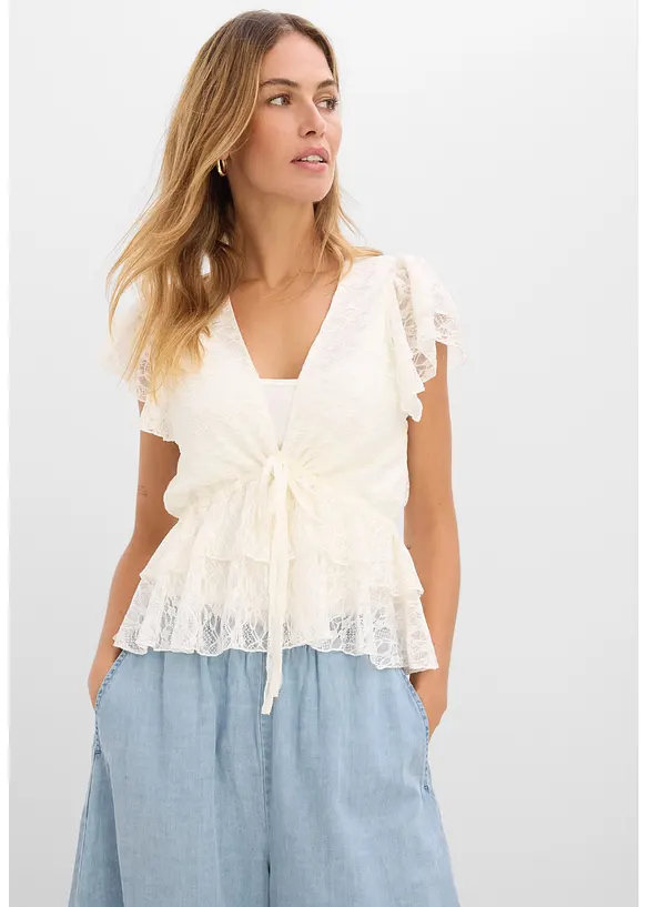 Kort blondetopp, bonprix