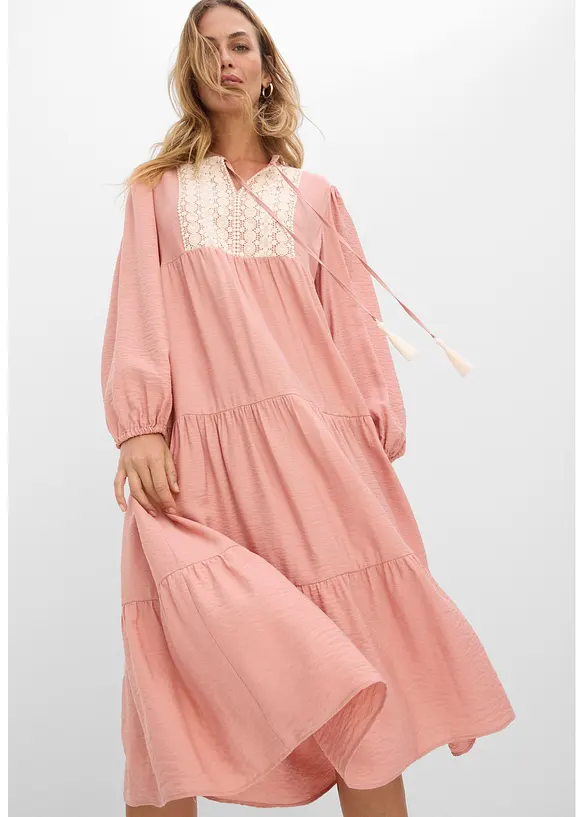 Midikjole i myk viskosemiks, bonprix