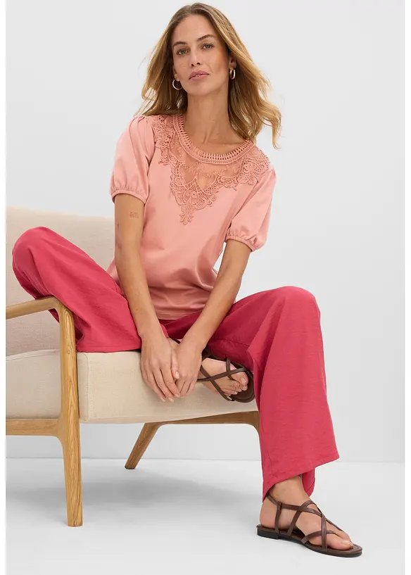 Topp av elastisk bomull, bonprix