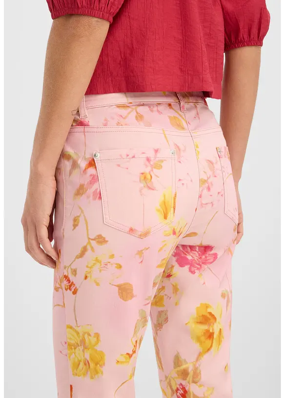 Stretchbukse med blomsterprint, bonprix