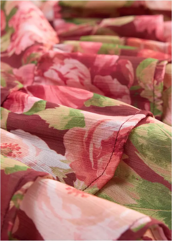 Chiffonbluse med volanger, bonprix