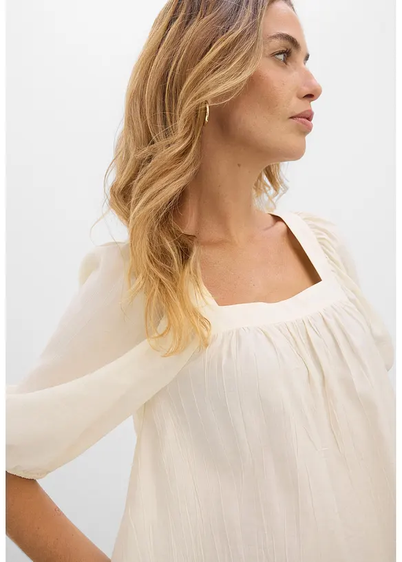 Bluse av strukturert krinklet materiale, bonprix