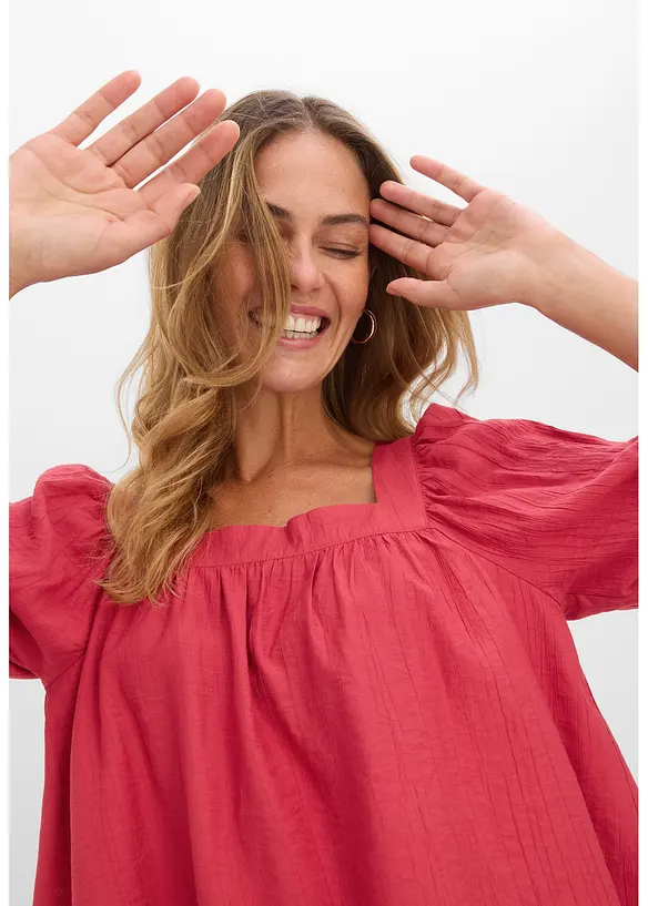 Bluse av strukturert krinklet materiale, bonprix