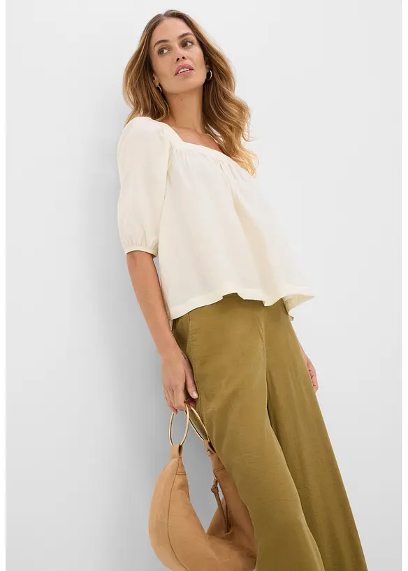 Bluse av strukturert krinklet materiale, bonprix