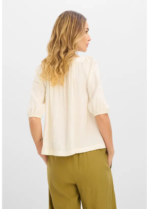 Bluse av strukturert krinklet materiale, bonprix