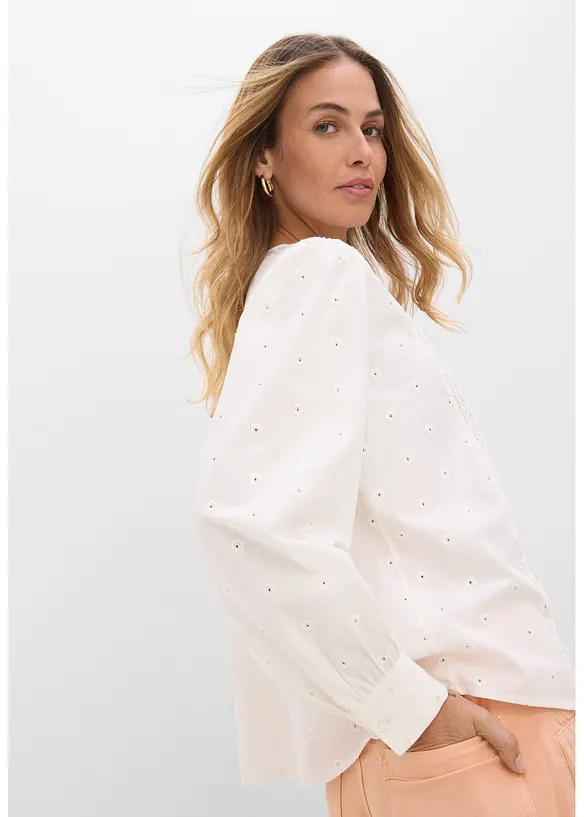 Bluse av strukturert poplin, bonprix