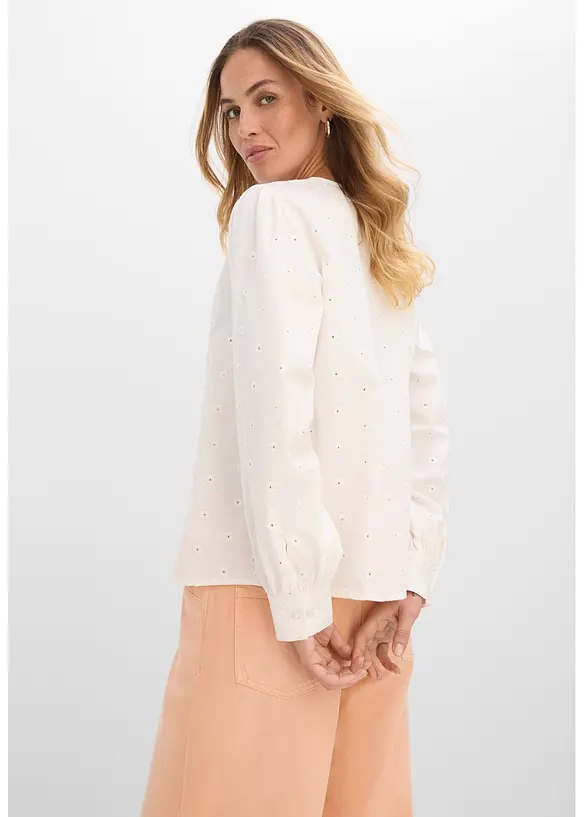 Bluse av strukturert poplin, bonprix