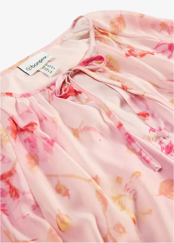 Chiffonbluse med knyteb&aring;nd, bonprix