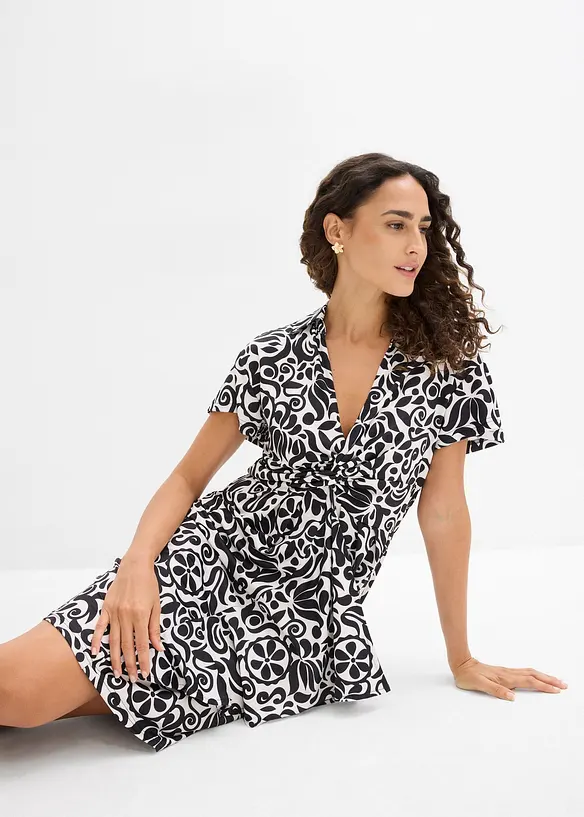 Minikjole med dyp utringning, bonprix