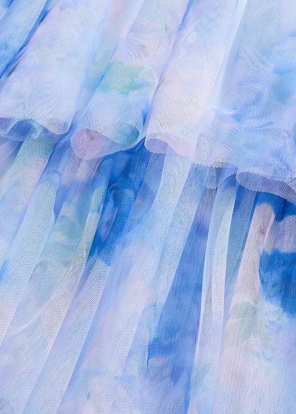 Midikjole i lett tyll med volanger, bonprix