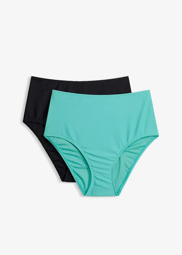 High Waist-bikinitruse i dobbelpakning (2-pack), bonprix