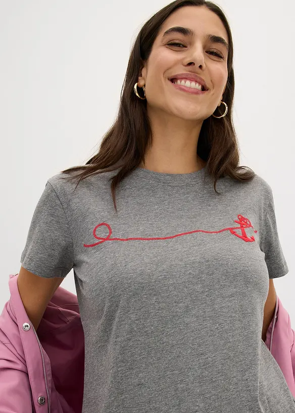 T-skjorte med broderi, bonprix