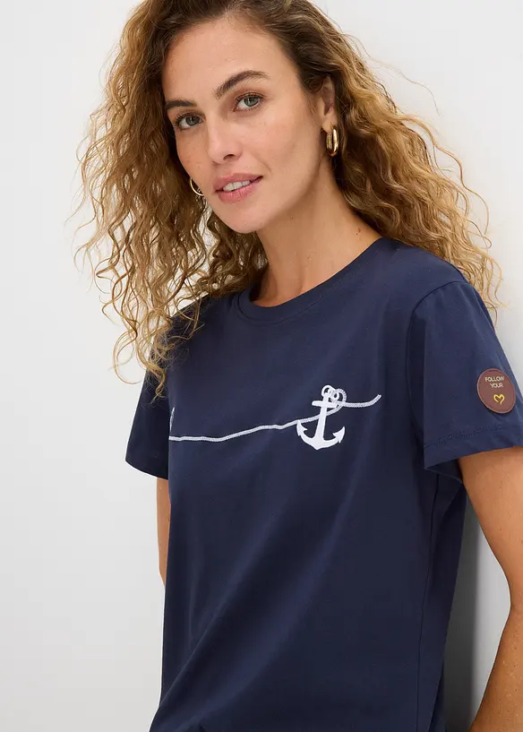 T-skjorte med broderi, bonprix