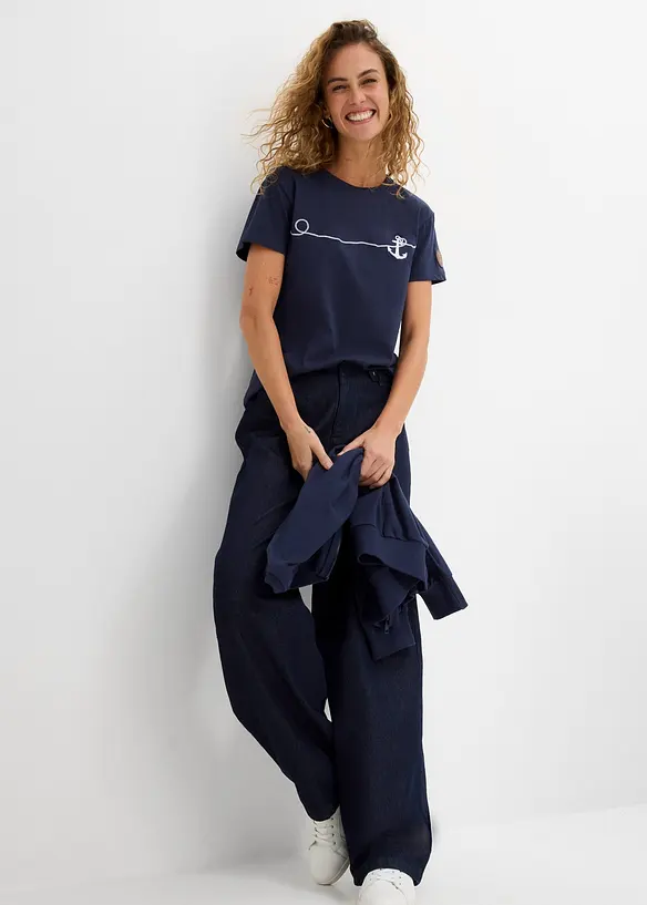 T-skjorte med broderi, bonprix