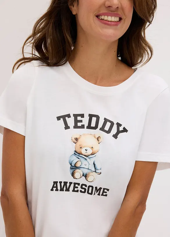 Kort pyjamas i 100% bomull, bonprix