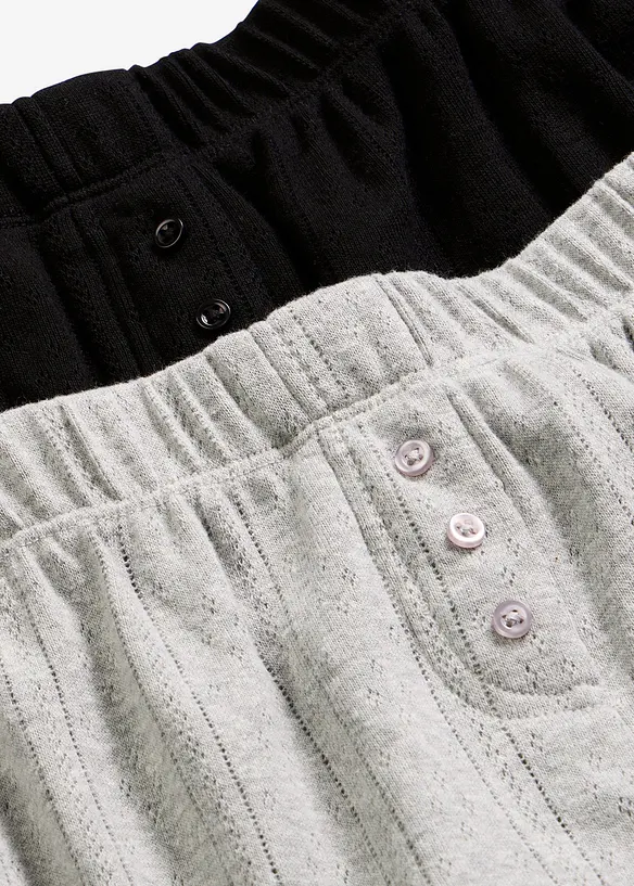 Nattshorts i pointelle (2-pack), bonprix