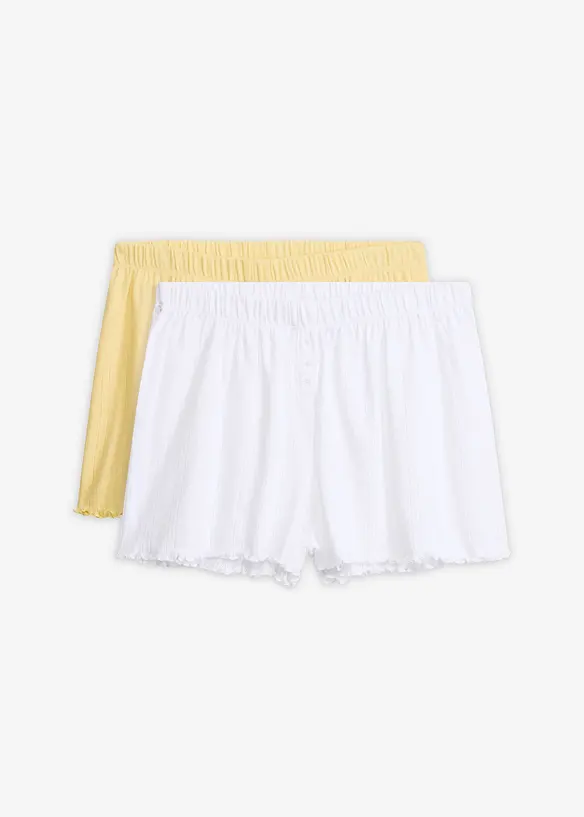 Nattshorts i pointelle (2-pack), bonprix
