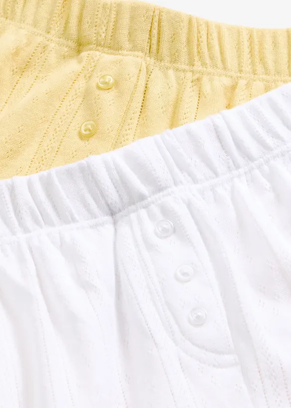 Nattshorts i pointelle (2-pack), bonprix
