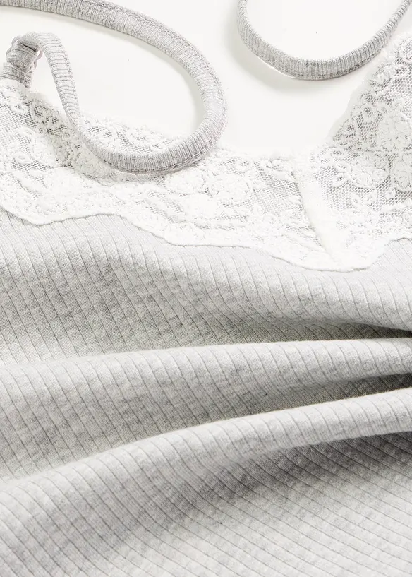 Nattkjole i 100% ribbet bomull, bonprix