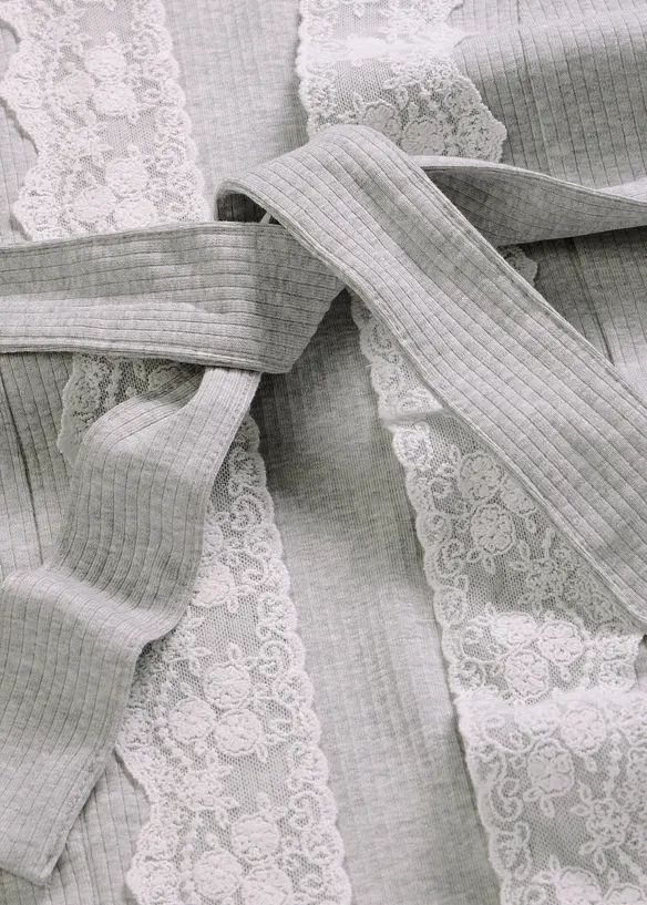 Kimono i ribbet bomullsmateriale, bonprix