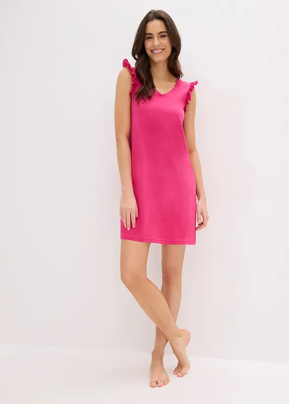 Kort nattkjole i 100% bomull (2-pack), bonprix