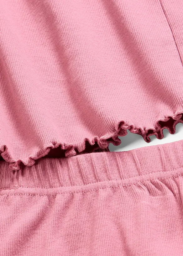 Kort pyjamas av ribbet materiale, bonprix