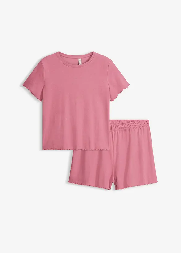 Kort pyjamas av ribbet materiale, bonprix