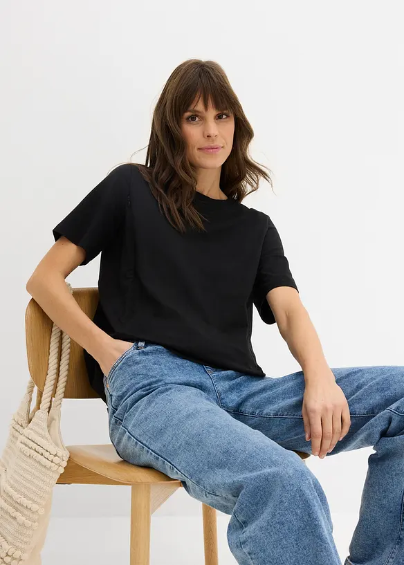 Mammatopp med &oslash;kologisk bomull og diskret ammefunksjon, bonprix