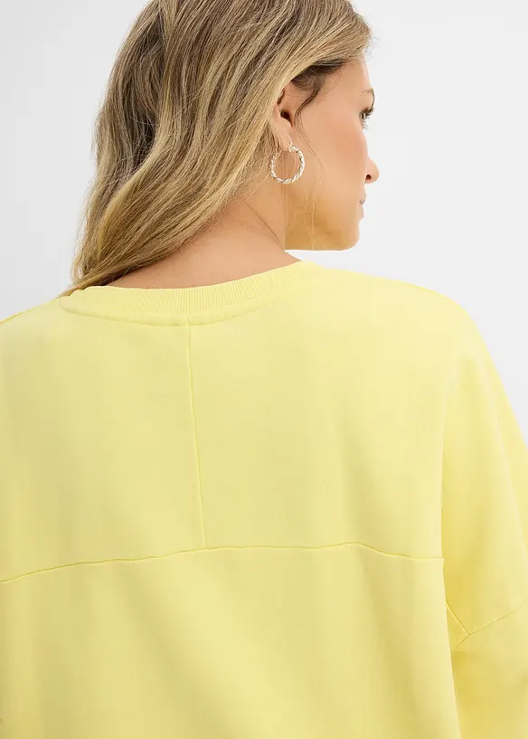 Oversized sweatshirt i bomullsmiks, bonprix