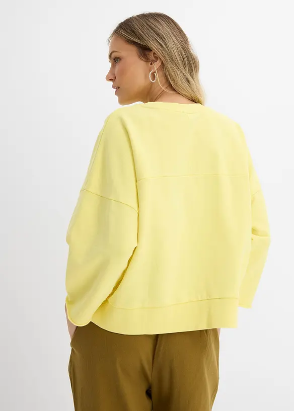 Oversized sweatshirt i bomullsmiks, bonprix