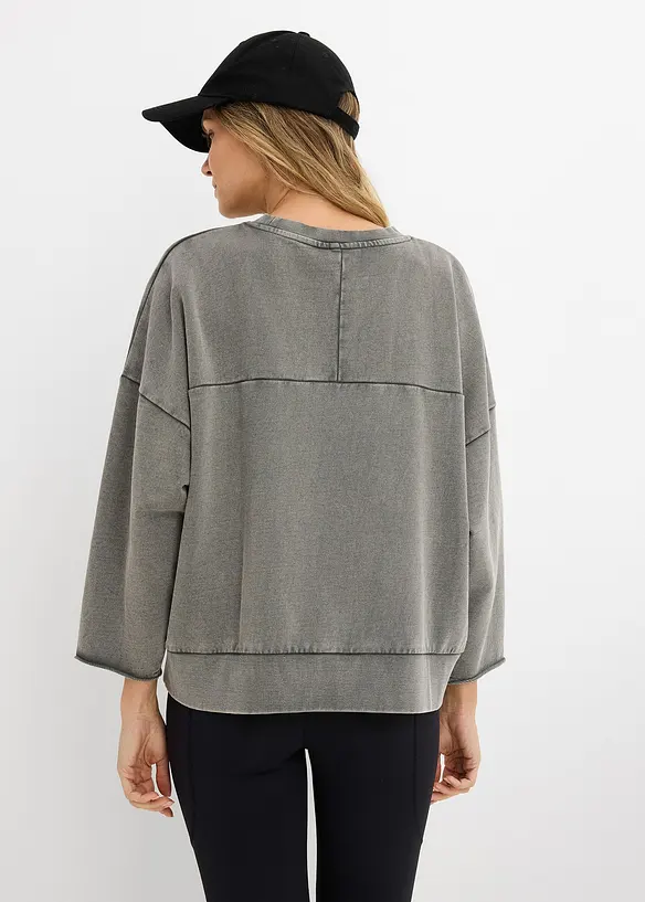Oversized sweatshirt i bomullsmiks, bonprix