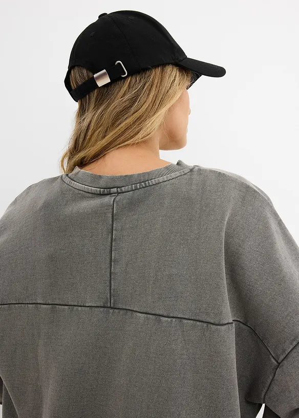 Oversized sweatshirt i bomullsmiks, bonprix