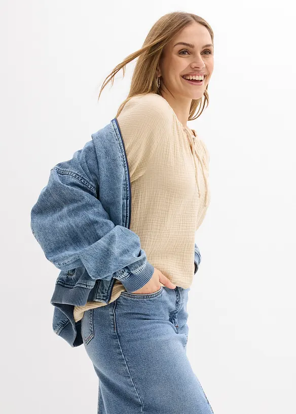 Bluse i luftig musselin, bonprix