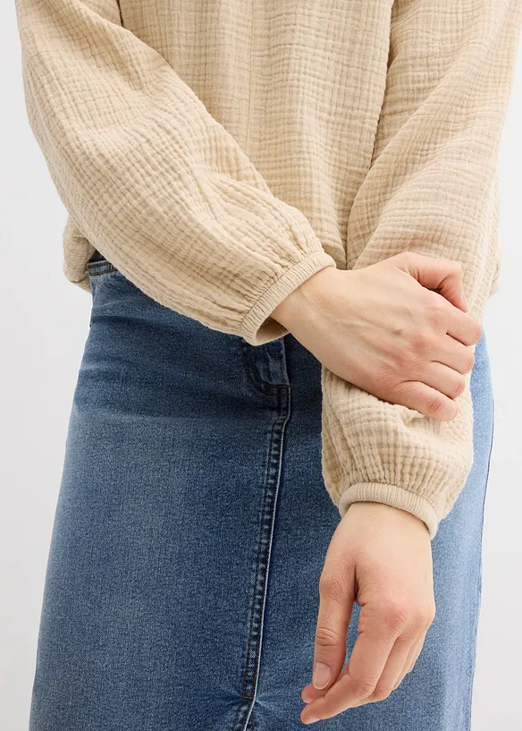 Bluse i luftig musselin, bonprix