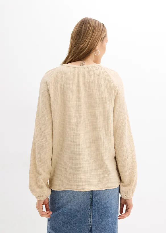 Bluse i luftig musselin, bonprix