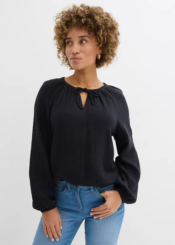 Bluse i luftig musselin, bonprix