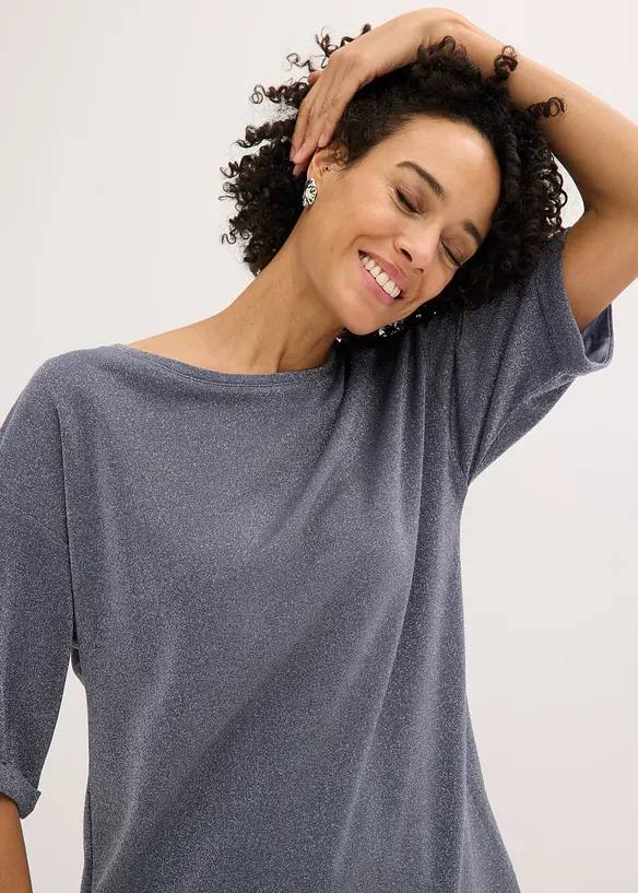 Topp i viskose med glitter og folietrykk, bonprix