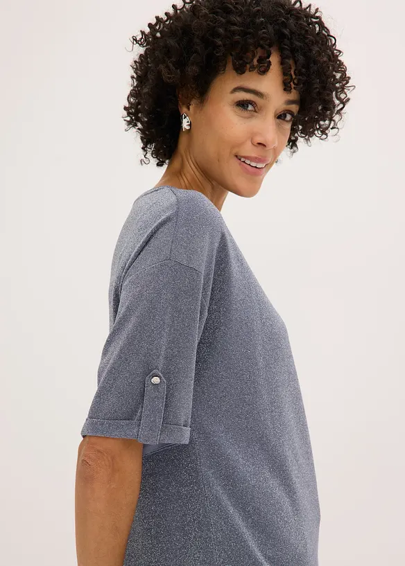 Topp i viskose med glitter og folietrykk, bonprix