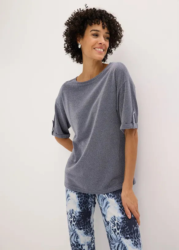 Topp i viskose med glitter og folietrykk, bonprix