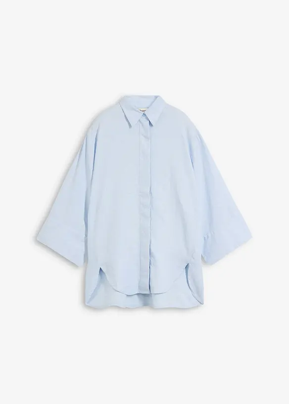 Skjorte i kj&oslash;lende linmiks, bonprix