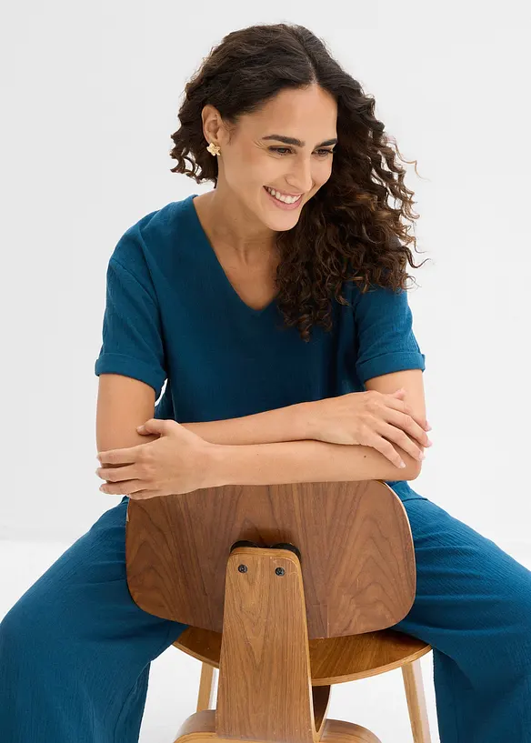 Trikottunika i myk musselin, bonprix