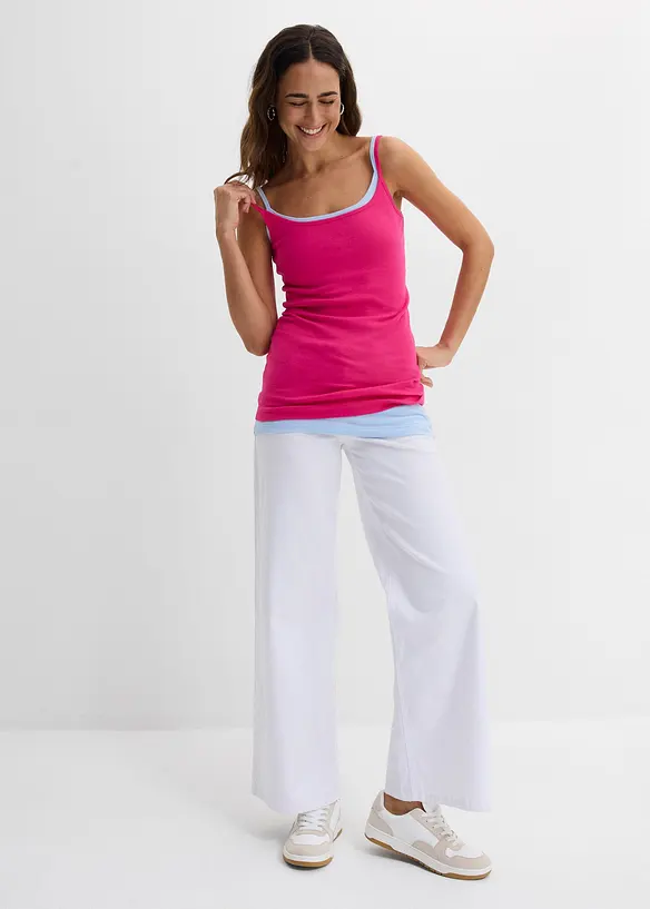 Stroppetopp i 100% bomull (2-pack), bonprix