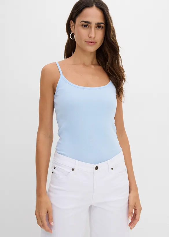 Stroppetopp i 100% bomull (2-pack), bonprix