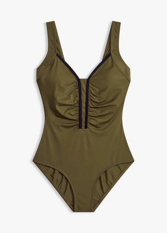 Badedrakt med passepoil, bonprix