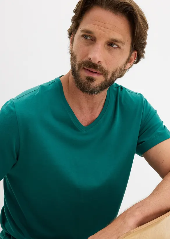 T-skjorte med V-hals (3-pack), bonprix