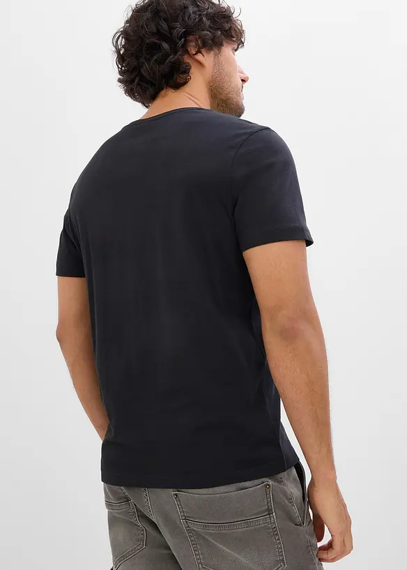T-skjorte med V-hals (3-pack), bonprix