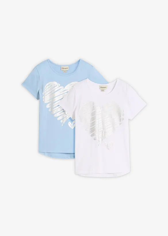 T-skjorte med &oslash;kologisk bomull (2-pack), bonprix