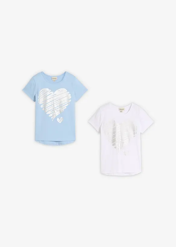 T-skjorte med &oslash;kologisk bomull (2-pack), bonprix