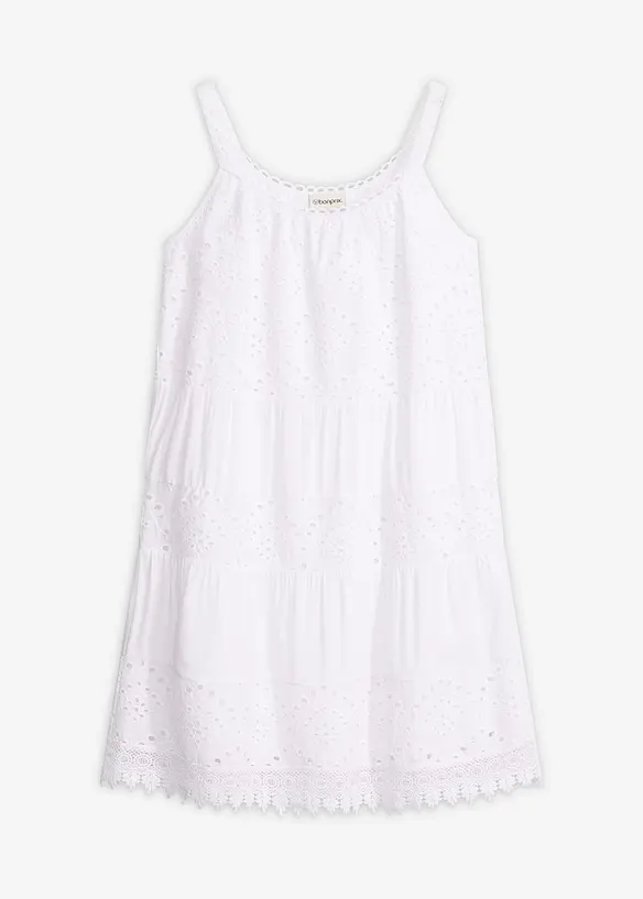 Stroppekjole i viskose med blonder, bonprix