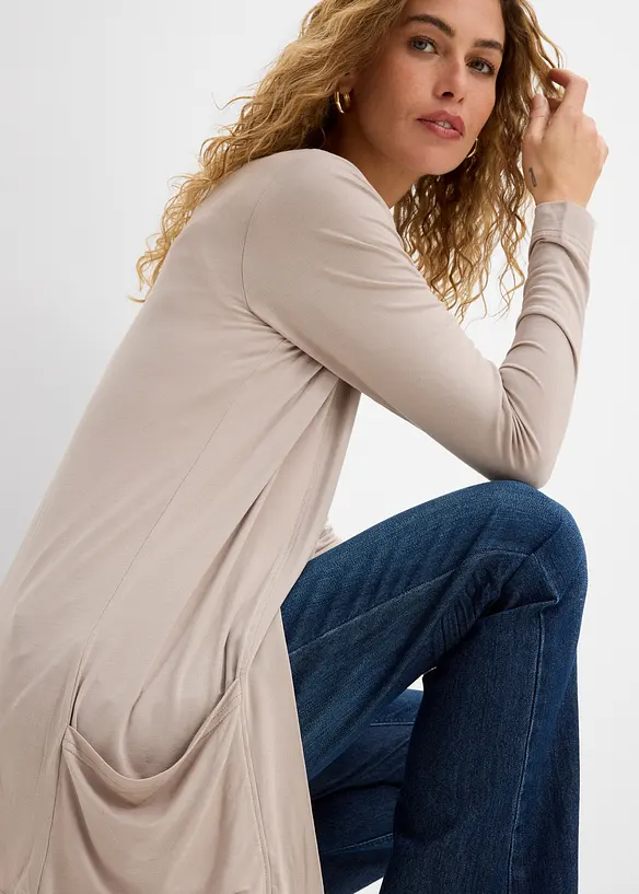 Trikotjakke i myk viskosemiks, bonprix